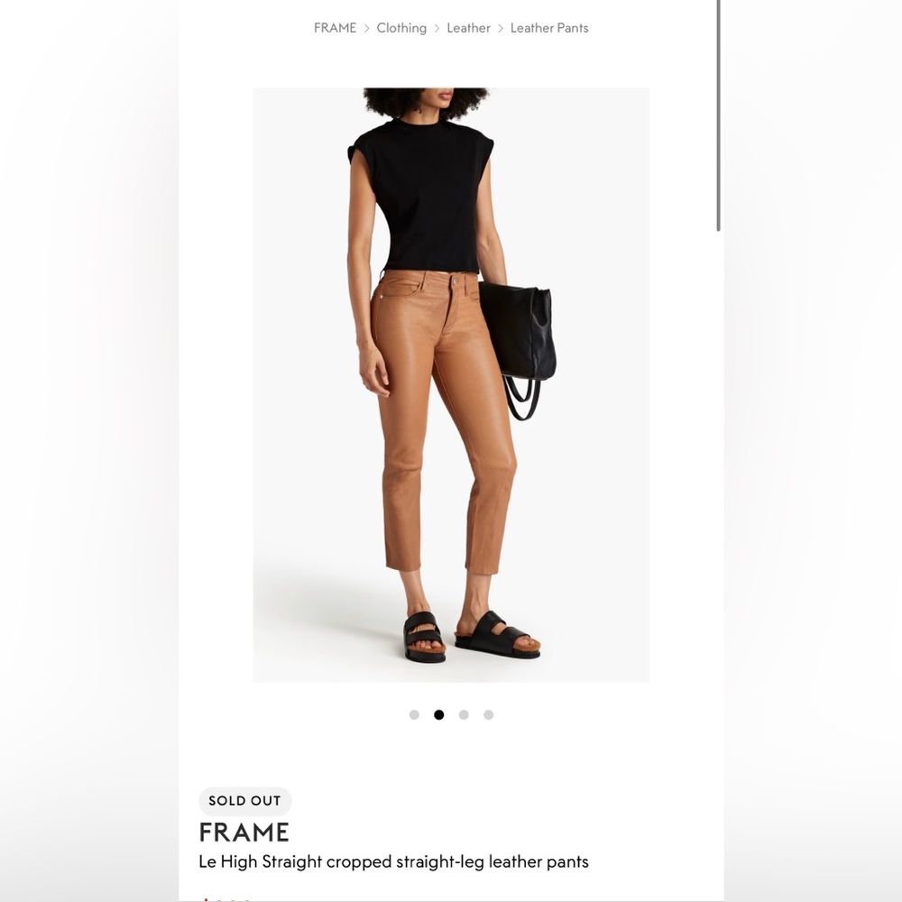 Frame Denim le high straight leg pants in latte leather